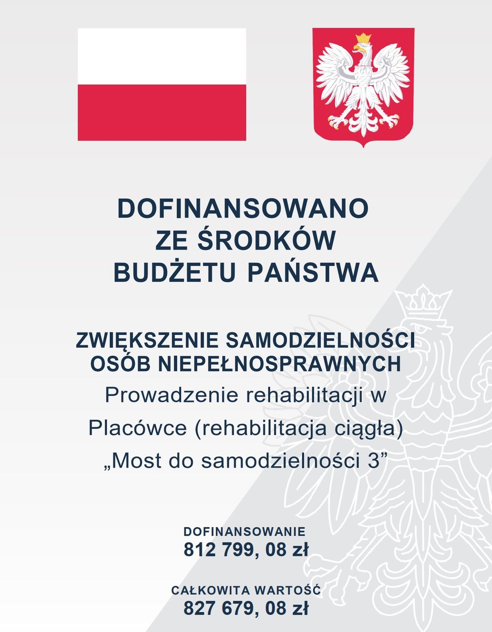 DOFINANSOWANO ZE ŚRODKÓW BUDŻETU PAŃSTWA