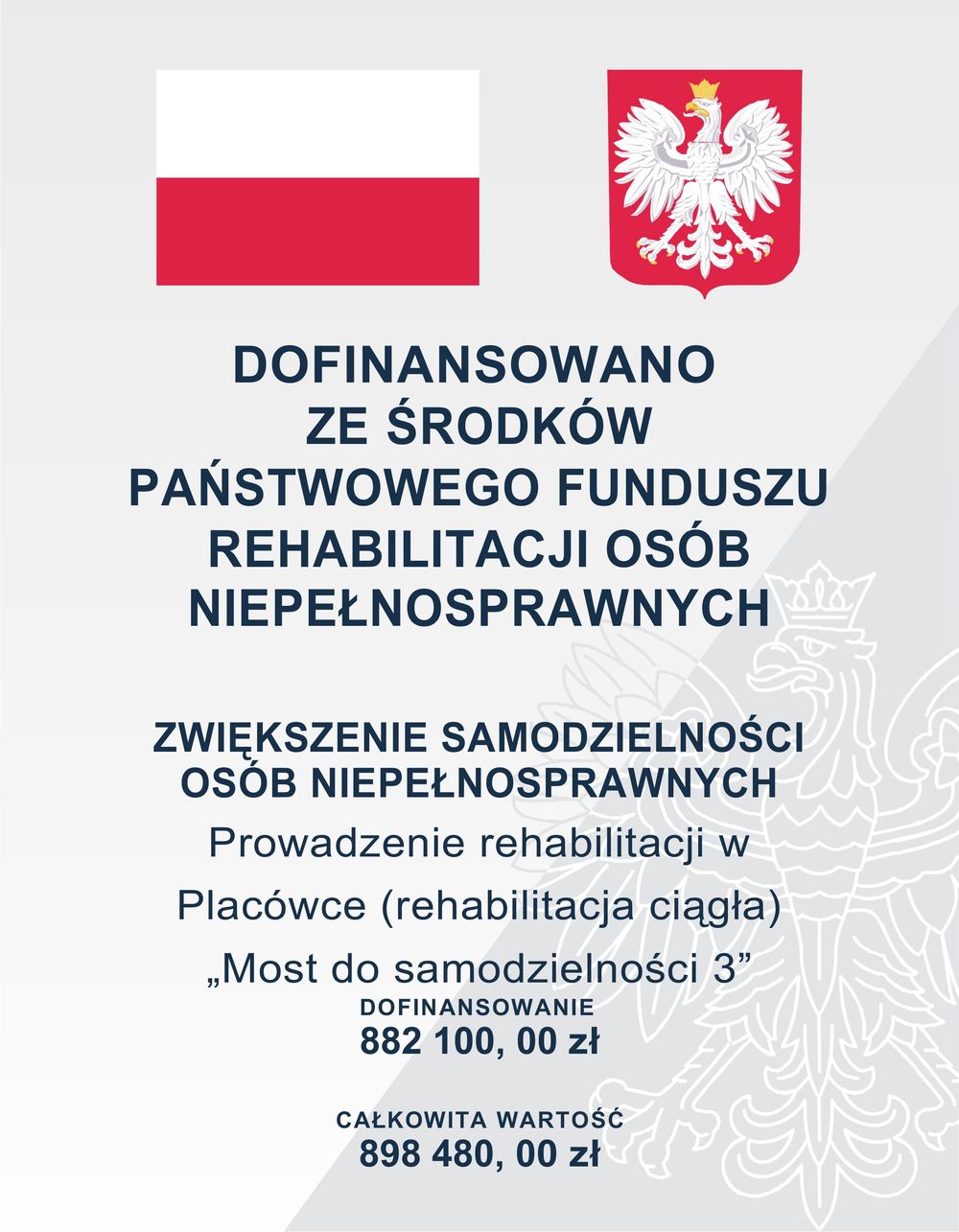 DOFINANSOWANO ZE ŚRODKÓW BUDŻETU PAŃSTWA