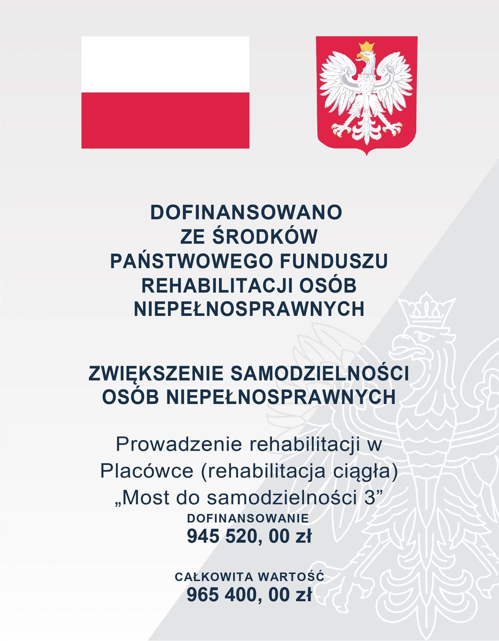 DOFINANSOWANO ZE ŚRODKÓW BUDŻETU PAŃSTWA